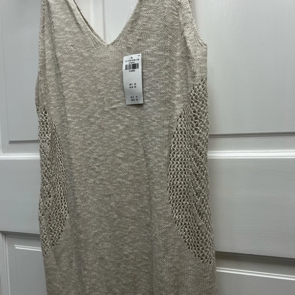 Abercrombie & Fitch Crochet Maxi Swim Coverup Dress Off-White